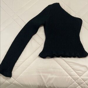 OAK + FORT Black Off-the-Shoulder Sweater